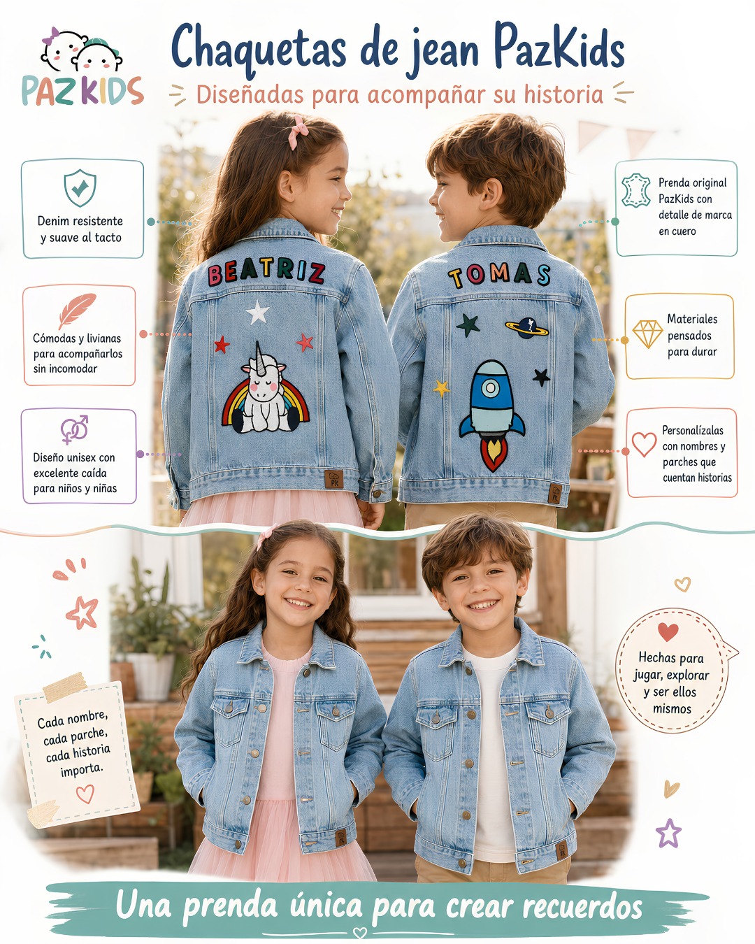 Infografía de ventajas de las chaquetas PazKids